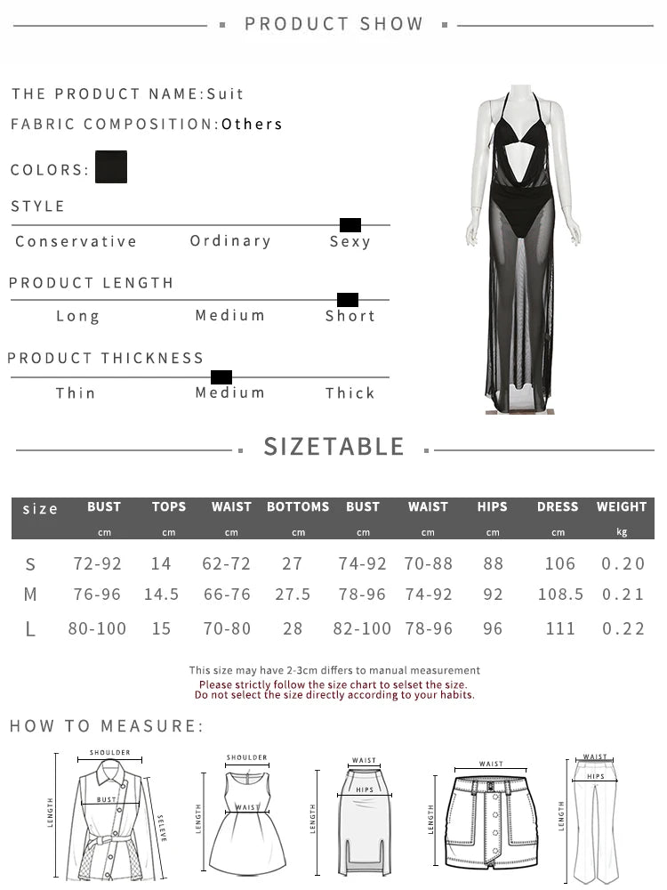Weird Puss See Through Halter Dress+Panties Women Summer Beach Stylish Fake Two Backless Long Bodycon Skinny Elastic Streetwear