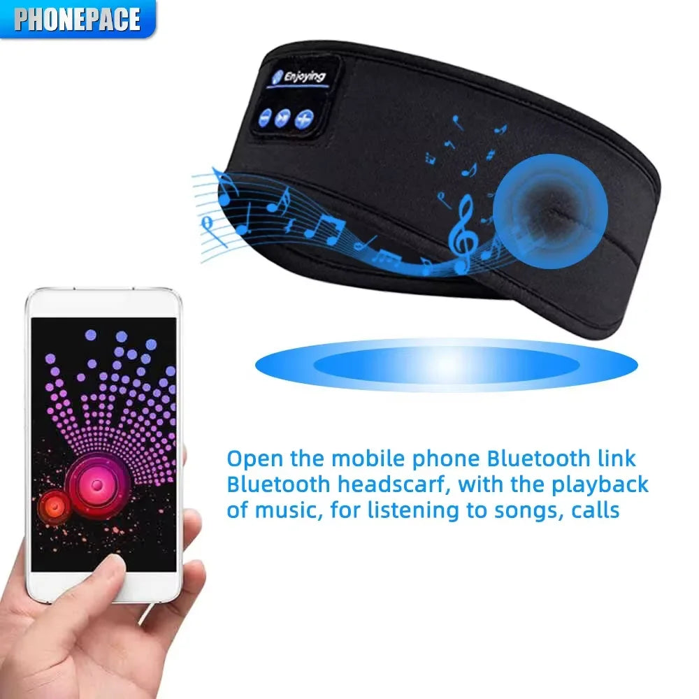 Bluetooth Earphones Sports Sleeping Headband Elastic Wireless Headphones Music Eye Mask Wireless Bluetooth Headset Headband