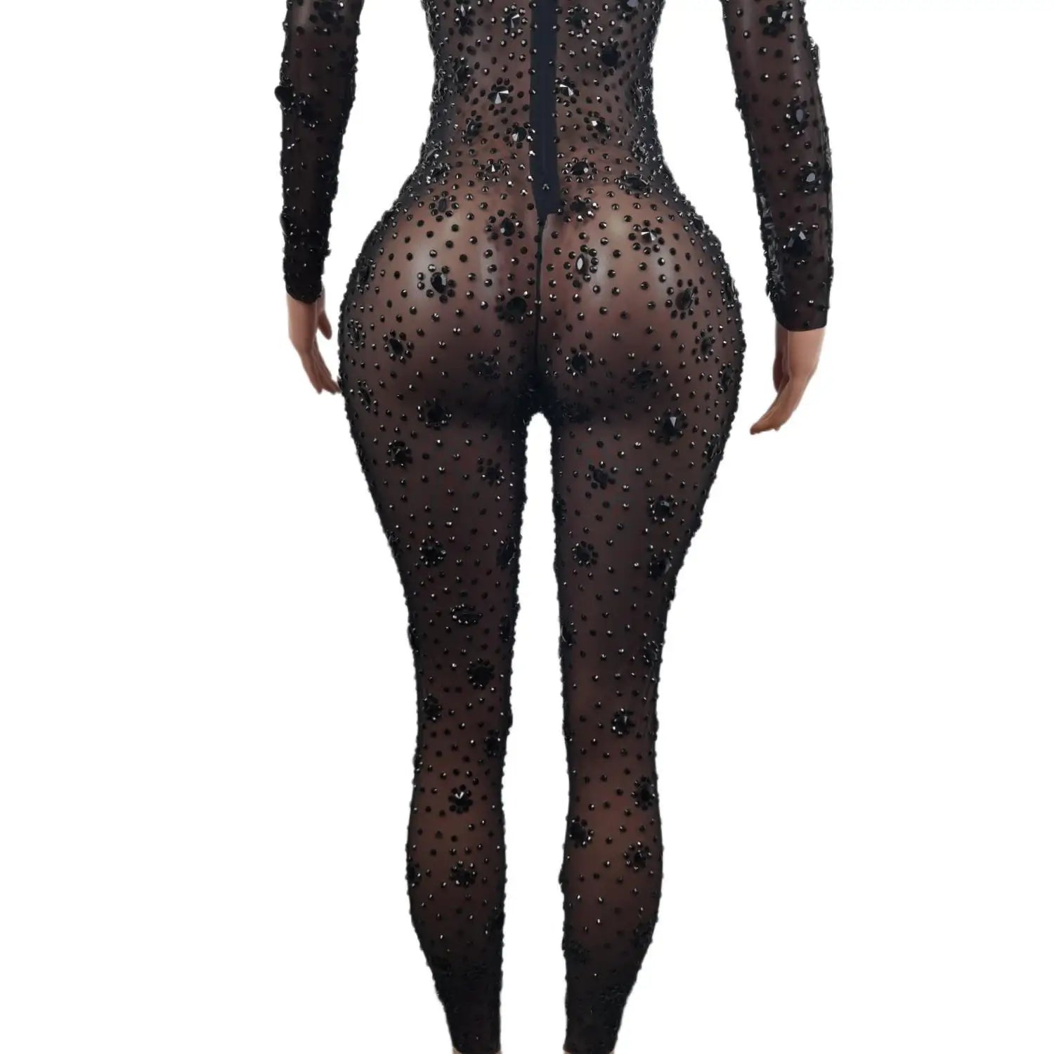 Sexy Diamond Crystal Bodycon Rompers Showgirl Festival Outfit Dancer Bodysuit Women Birthday Celebrate Party Rhinestone Jumpsuit