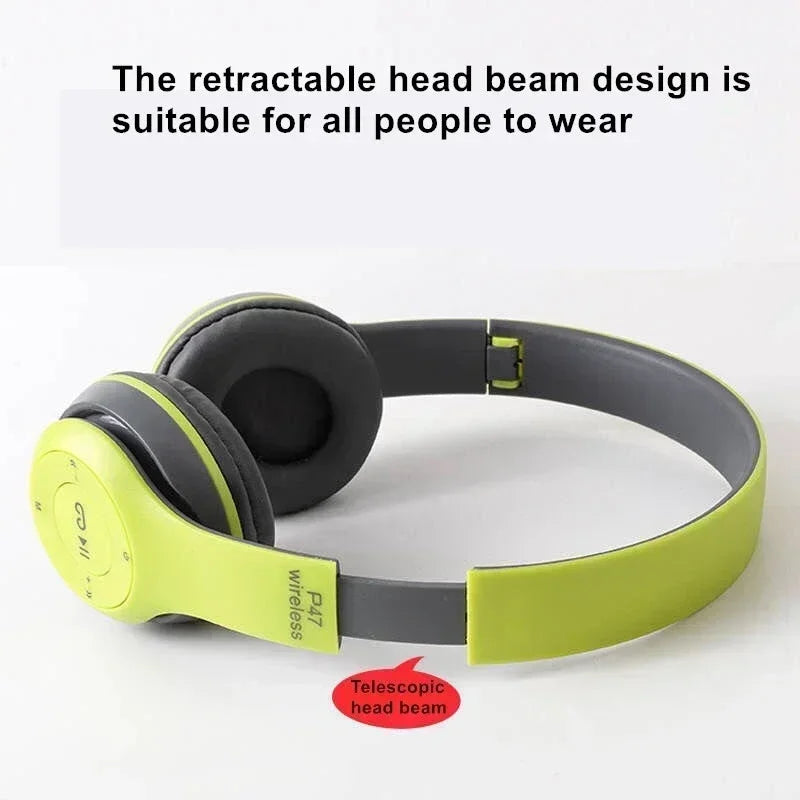 Bluetooth 50 Wireless Headphones Foldable HIFI Stereo Bass with Mic USB Adapter for iPhone Gaming