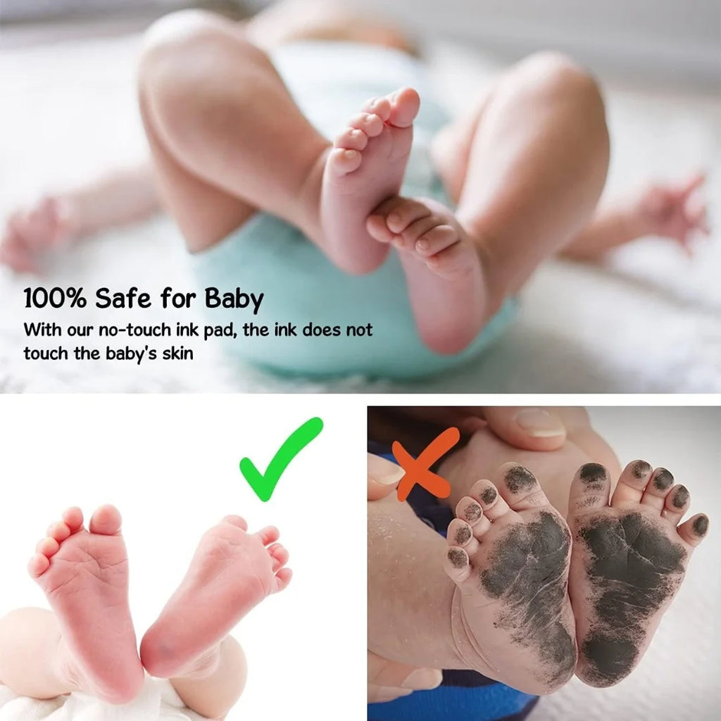 Baby Handprint and Footprint Kit Safe Non-Toxic Ink Pads Clean Inkless Touch Pet Paw Print Ink Kits with