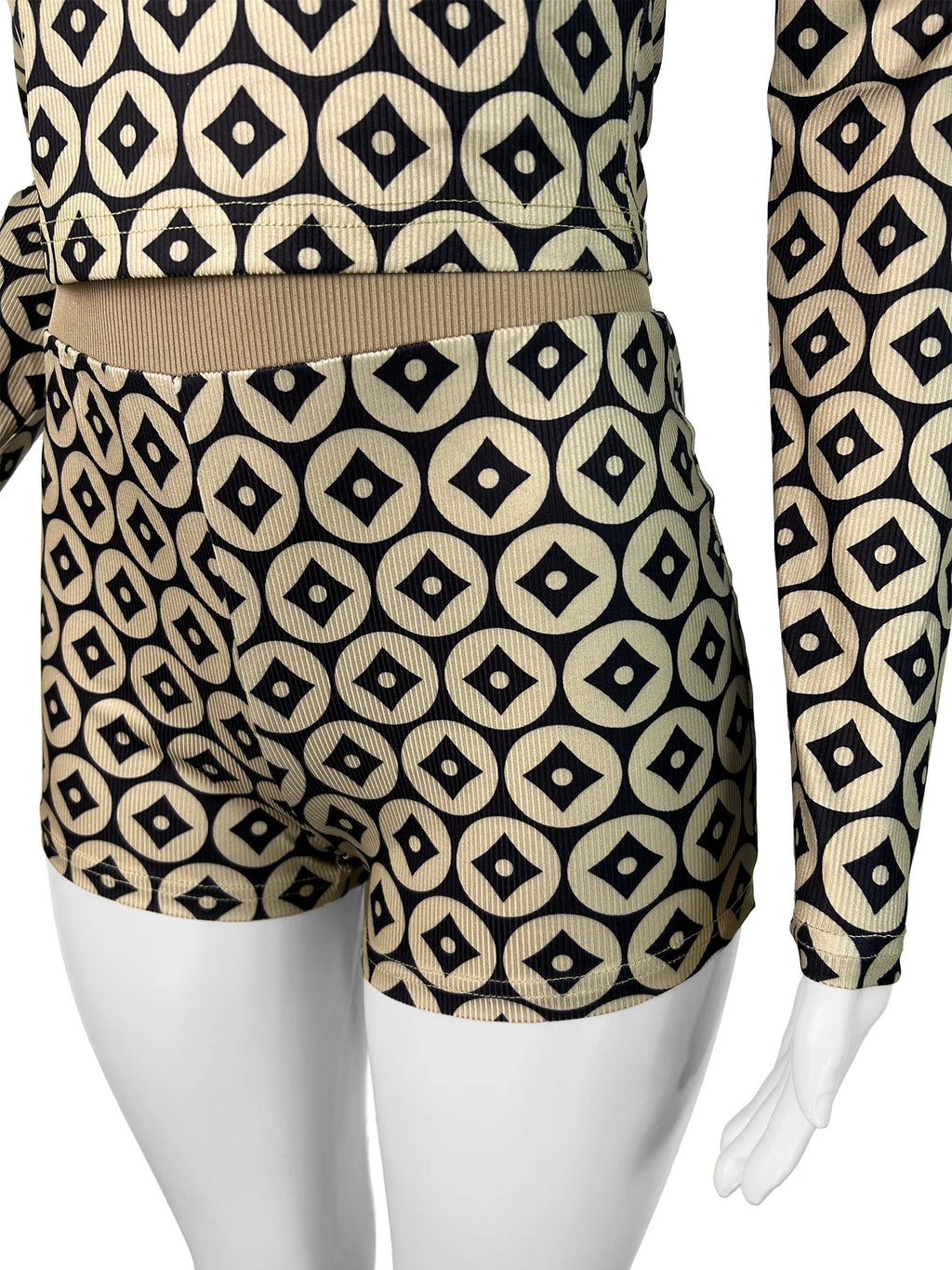 Weird Puss Coins Print Summer 2 Piece Set Women Tracksuit Stretch Skinny Activity Casual Crop Tops+Shorts Streetwear Outfits