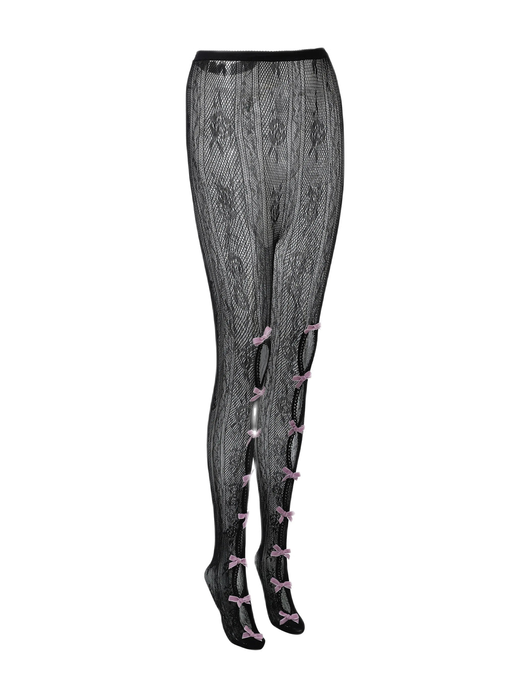 Weird Puss Sexy Bow Knot Foot Leggings Women Hollow Thin Summer Trend Hipster Tight Lace Trousers Wild Clubwear Midnight Pants