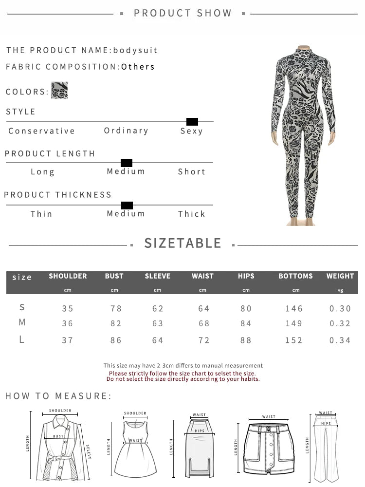 Nibber Peach Hip Leopard Print Jumpsuit Woman Autumn Trend Turtleneck Full Sleeve Skinny Hottie Midnight Sexy Fashion Overalls