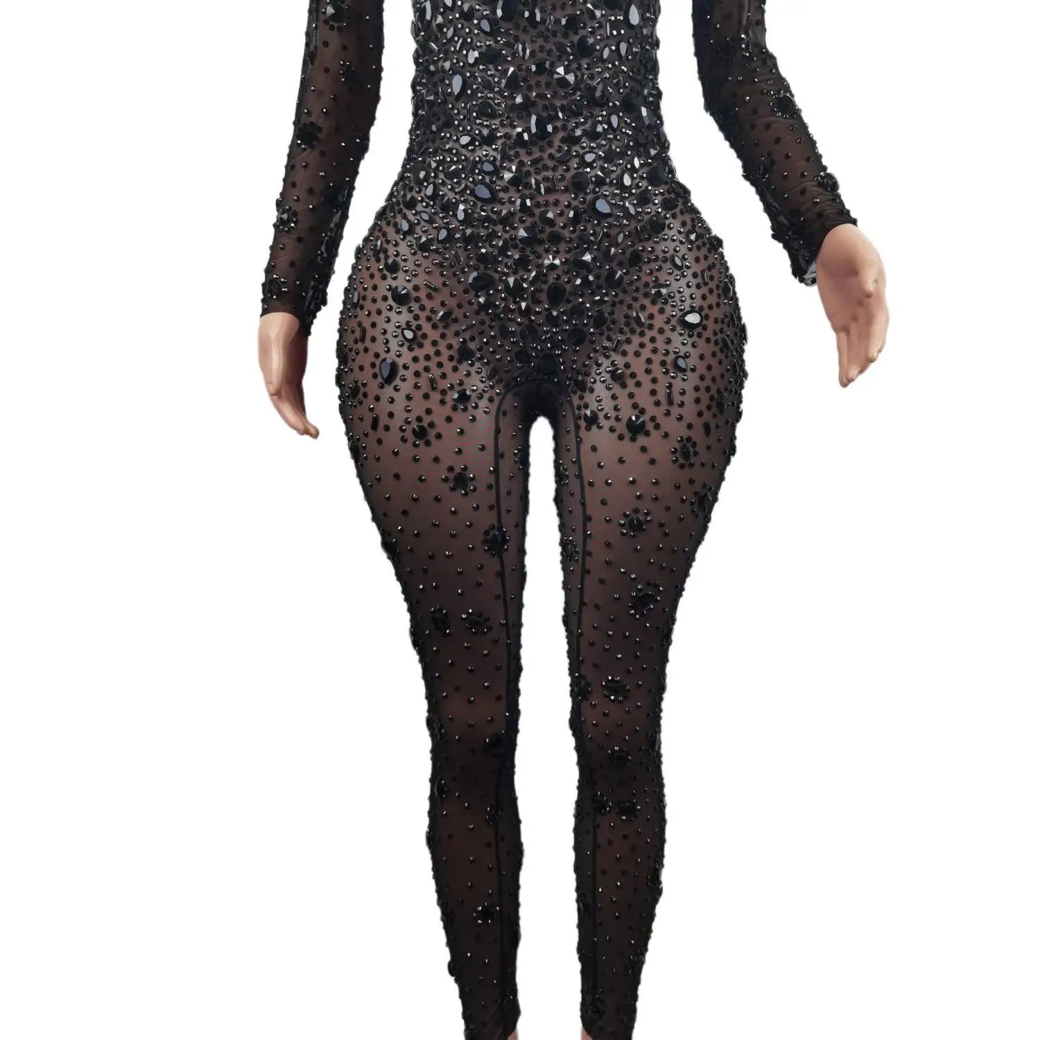 Sexy Diamond Crystal Bodycon Rompers Showgirl Festival Outfit Dancer Bodysuit Women Birthday Celebrate Party Rhinestone Jumpsuit