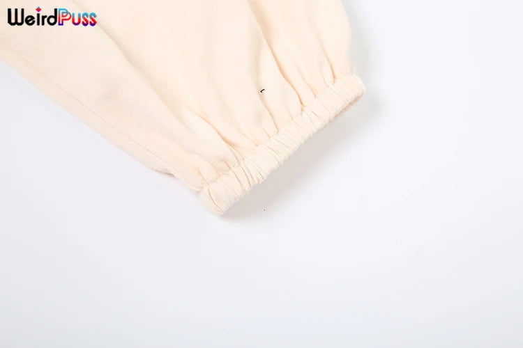 Weird Puss 2024 Autumn Women 2 Piece Set Casual Tracksuit Zipper Thin Drawstring Jacket+Leggings Matching Streetwear Sporty Suit