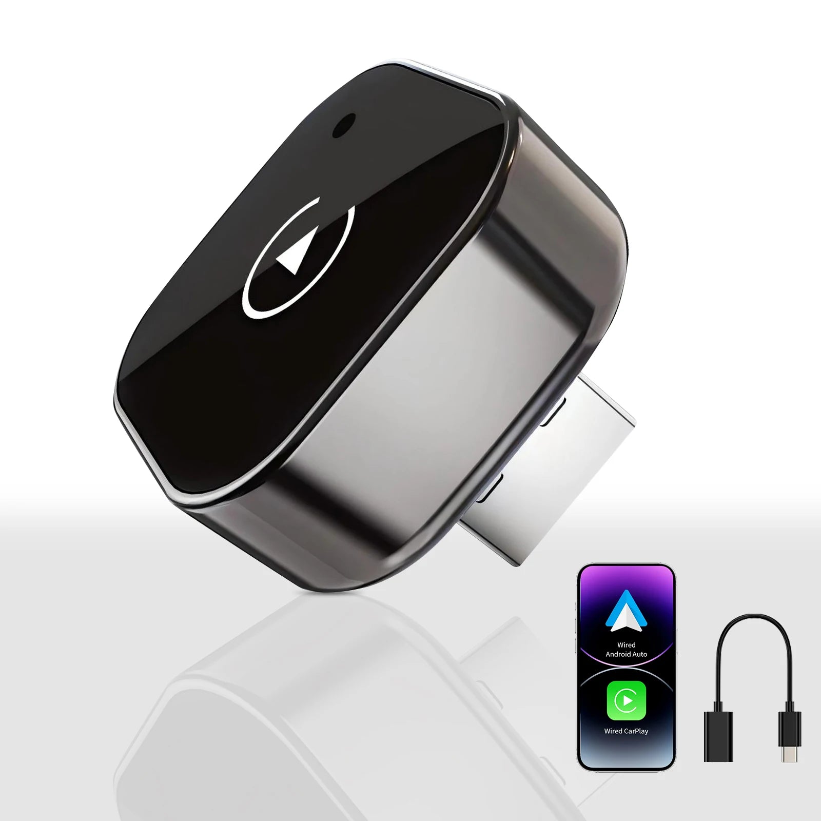 New Pionray 2 in 1 Wireless CarPlay Adapter&Android Auto Wireless Adapter, 5Ghz WiFi Type-C/USB Plug Play CarPlay Wireless