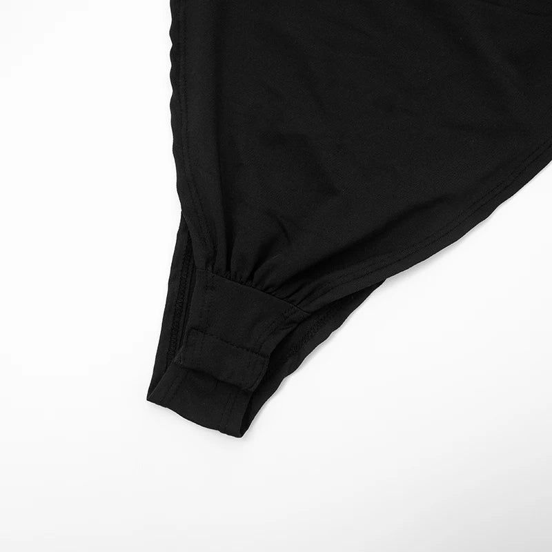 Weird Puss Sexy Women Tracksuit 3 Piece Set Fall Trend Side Split Bodysuit+Gloves+Leggings Matching Hipster Activity Streetwear