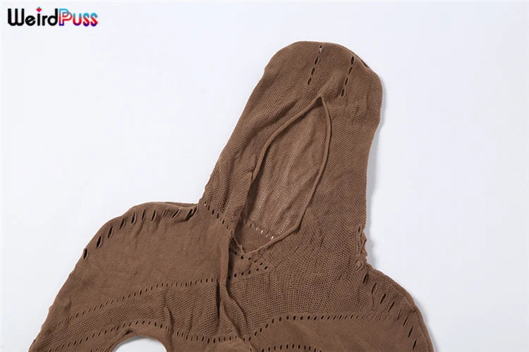 Weird Puss Hoodies See Through Fitness Jumpsuits Women Sexy Hipster Mesh Hollow Irregular Activity Stretch Workout Overalls