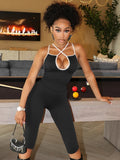 Weird Puss Casual Tracksuit 2 Piece Set Women Contrast Lace-Up Halter Backless Camisole+Stretch Pants Simple Fashion Outfits