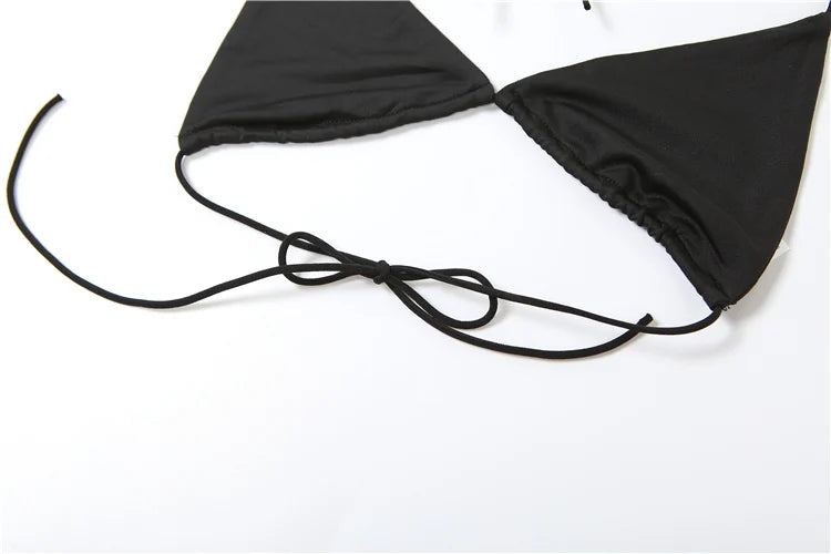 Weird Puss See Through Halter Dress+Panties Women Summer Beach Stylish Fake Two Backless Long Bodycon Skinny Elastic Streetwear