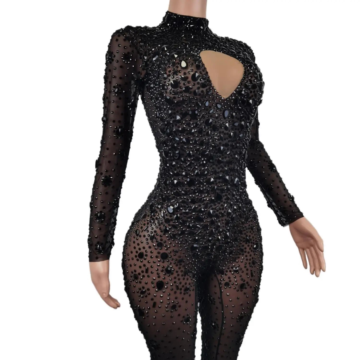 Sexy Diamond Crystal Bodycon Rompers Showgirl Festival Outfit Dancer Bodysuit Women Birthday Celebrate Party Rhinestone Jumpsuit