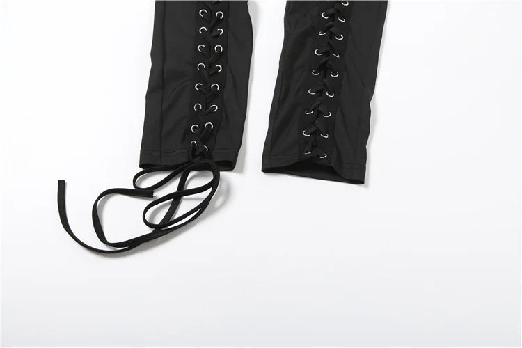 Weird Puss Sexy Women 2 Piece Set Casual Tracksuit Full Fall Crop Tops+Shirring Irregular Pants Stretch Streetwear Skinny Suits