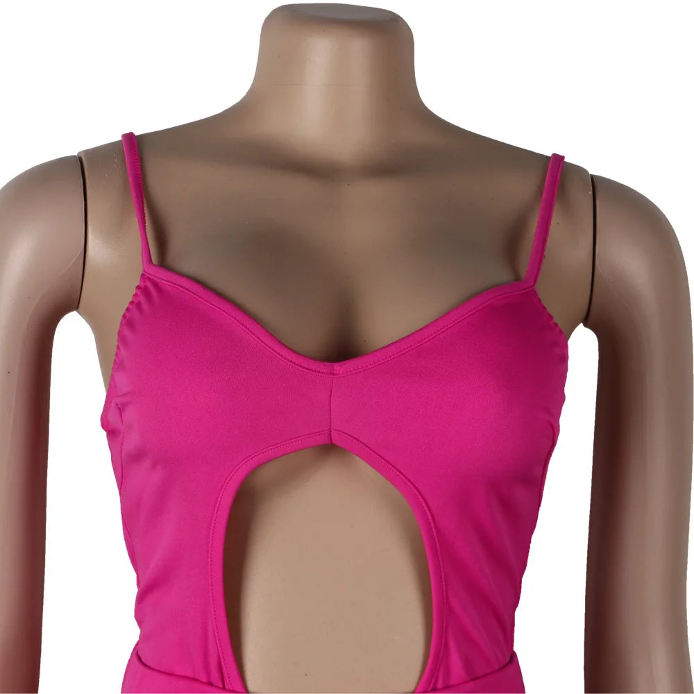 Weird Puss Summer 2 Piece Set Women Sexy Hollow See Through Bodysuit Top+Ruffles Pants Vacation Beach Matching Clubwear Outfits