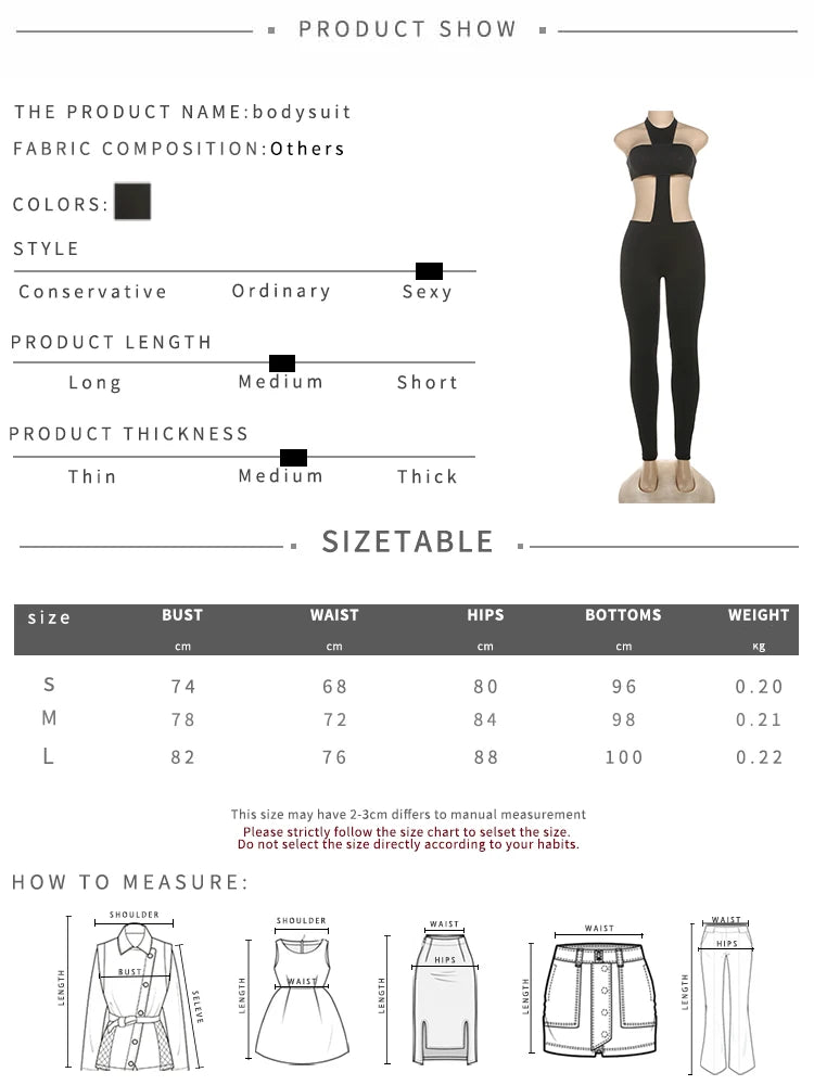 Sisterlinda Sexy Fashion Jumpsuit Women Irregular Waistless Sleeveless Skinny Peach Hip Midnight Club Party Coquette Overalls