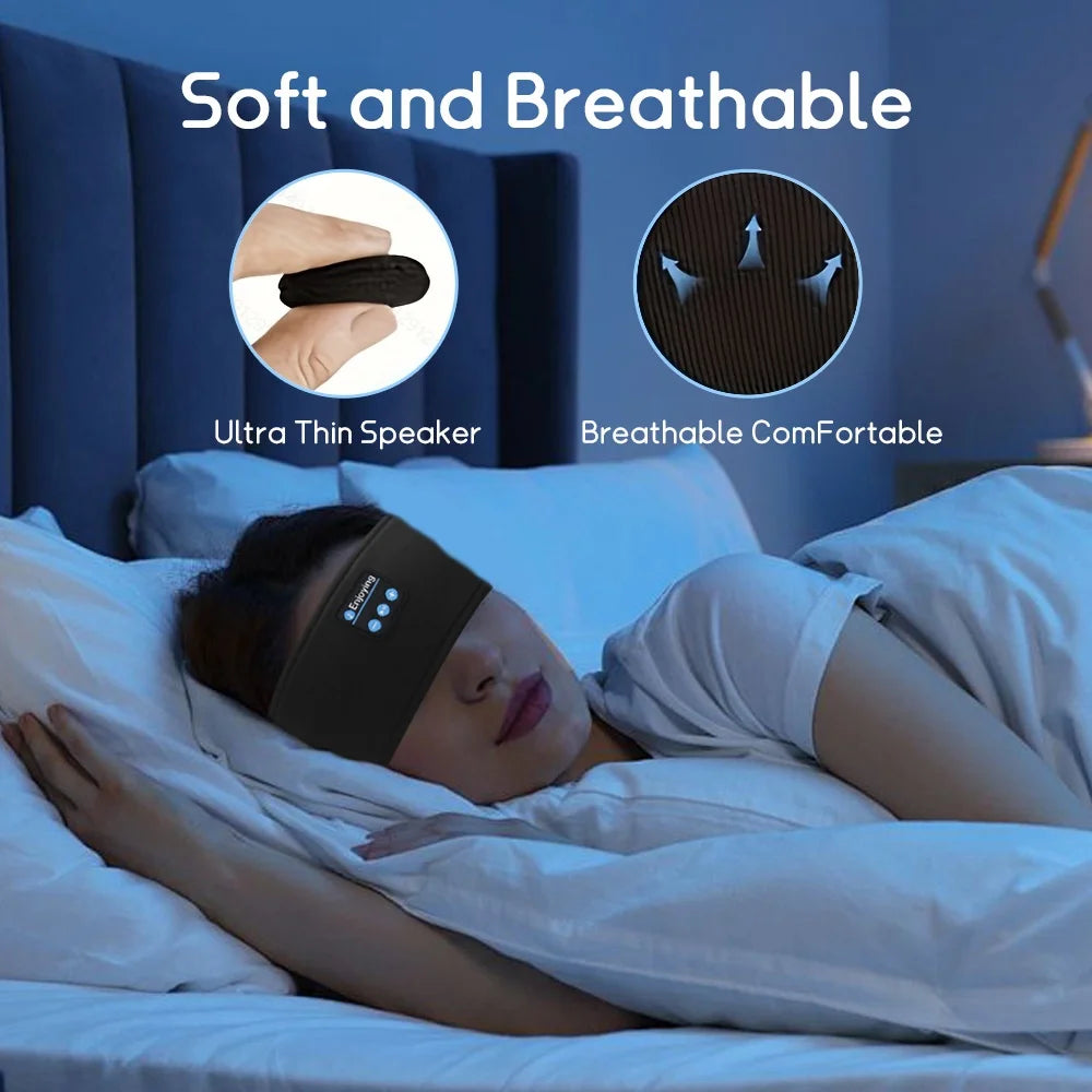 Bluetooth Earphones Sports Sleeping Headband Elastic Wireless Headphones Music Eye Mask Wireless Bluetooth Headset Headband