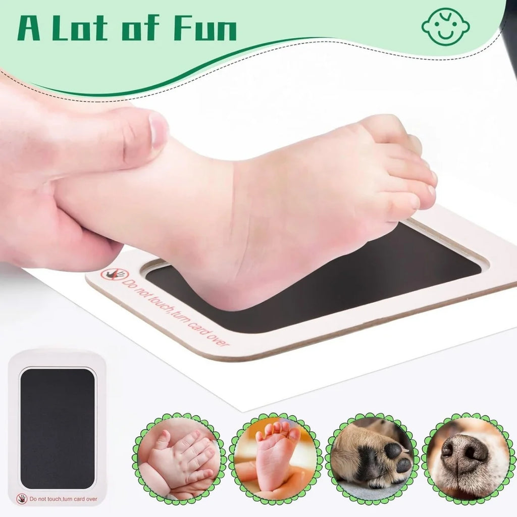 Baby Handprint and Footprint Kit Safe Non-Toxic Ink Pads Clean Inkless Touch Pet Paw Print Ink Kits with