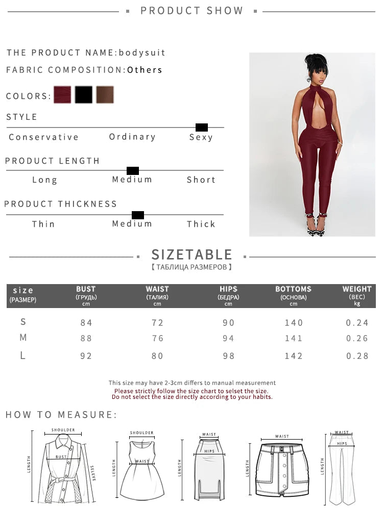 Weird Puss Halter Backless Jumpsuit Woman Sexy Hollow Fit Patchwork Waist Ruched Midnight Activity Workout Streetwear Overalls