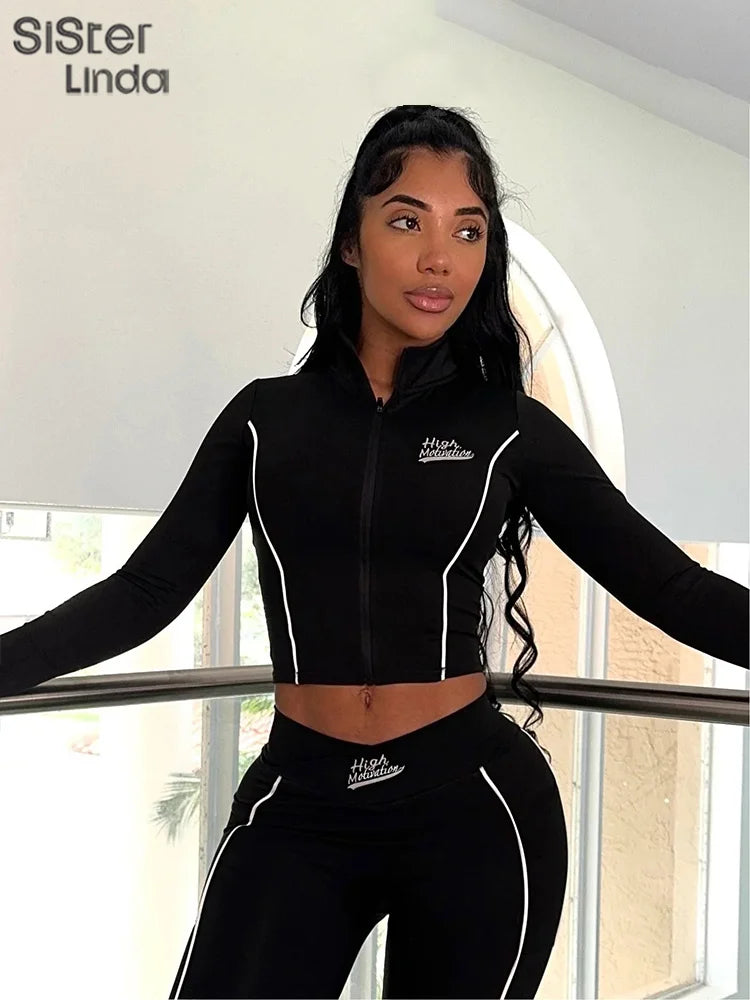Sisterlinda Autumn Release Junior Ankle-Length High Street Pants Suit K24S58276 Girl Solid Slim Tight Fitting Fashion Pants Suit